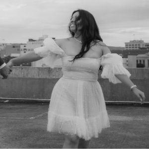 By Watters Macaron Square-Neck Tulle Embellished Mini Dress